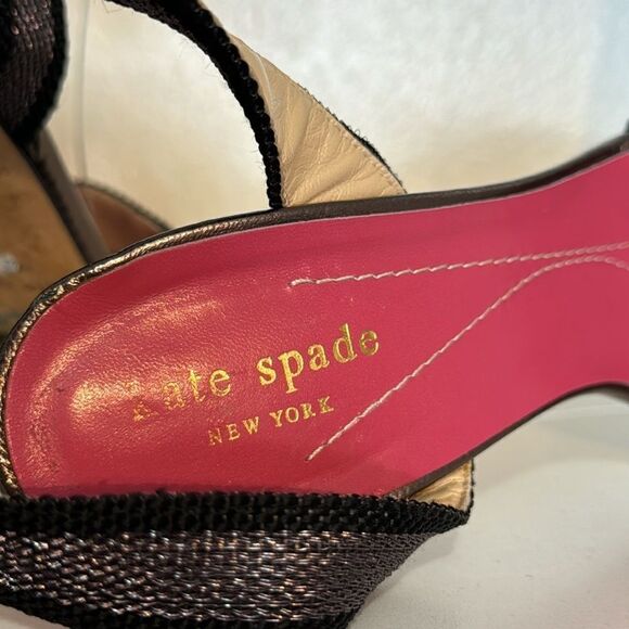 Kate Spade New York Black Heeled Sandals Ankle Wrap Glam Cocktail Size 9 - Picture 9 of 13